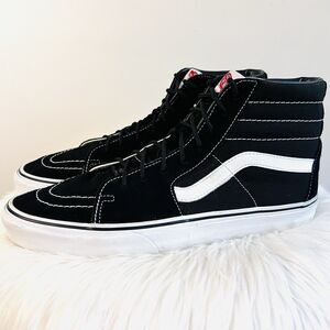 Vans Old Skool SK8 Hi Black & White Canvas High Top Skateboarding Sneakers Sz 12